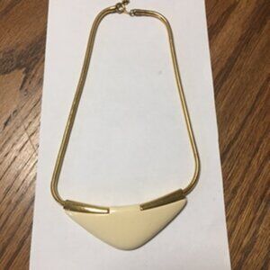 Vintage Crown Trifari Gold Tone and Ivory Choker Necklace "Rare"